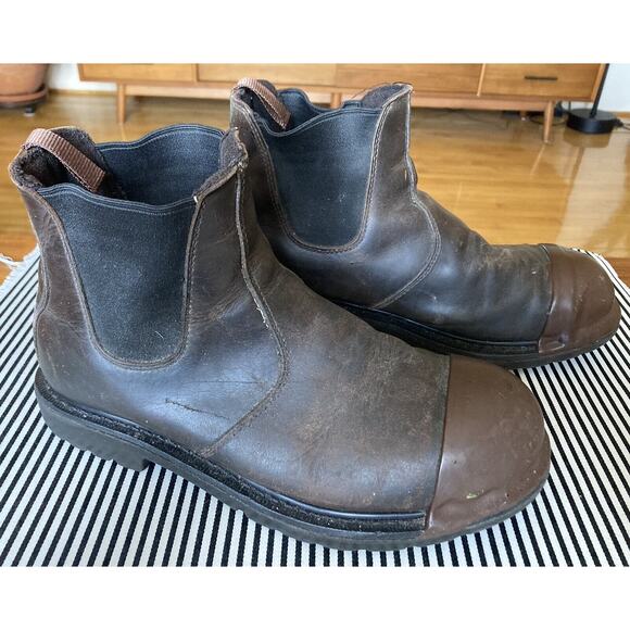 WORX RED WING Mens Work Boots 9 WW Brown Slip Resistant SAFETY TOE LEATHER 5425 - Picture 3 of 7
